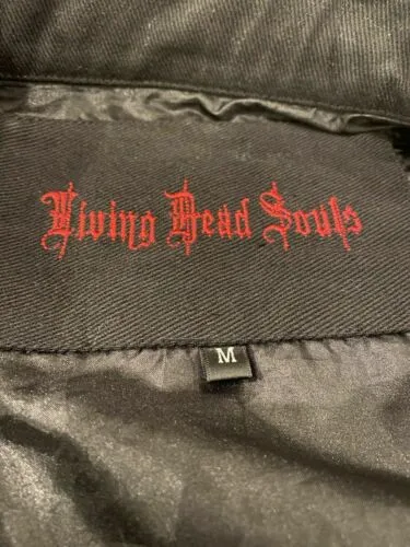 100% Cotton Living Dead Souls Black Jacket Ladies Size M / 12-14 Uk - Punk Goth