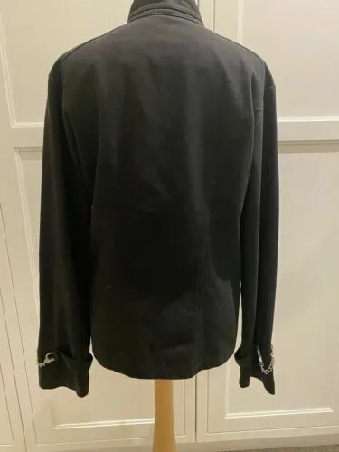 100% Cotton Living Dead Souls Black Jacket Ladies Size M / 12-14 Uk - Punk Goth