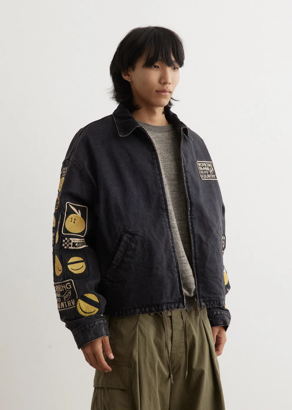 14oz BLKxBLK Denim T-Back Drizzler Jacket