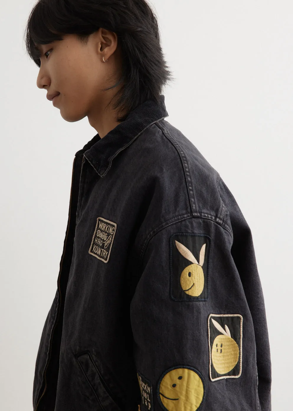 14oz BLKxBLK Denim T-Back Drizzler Jacket