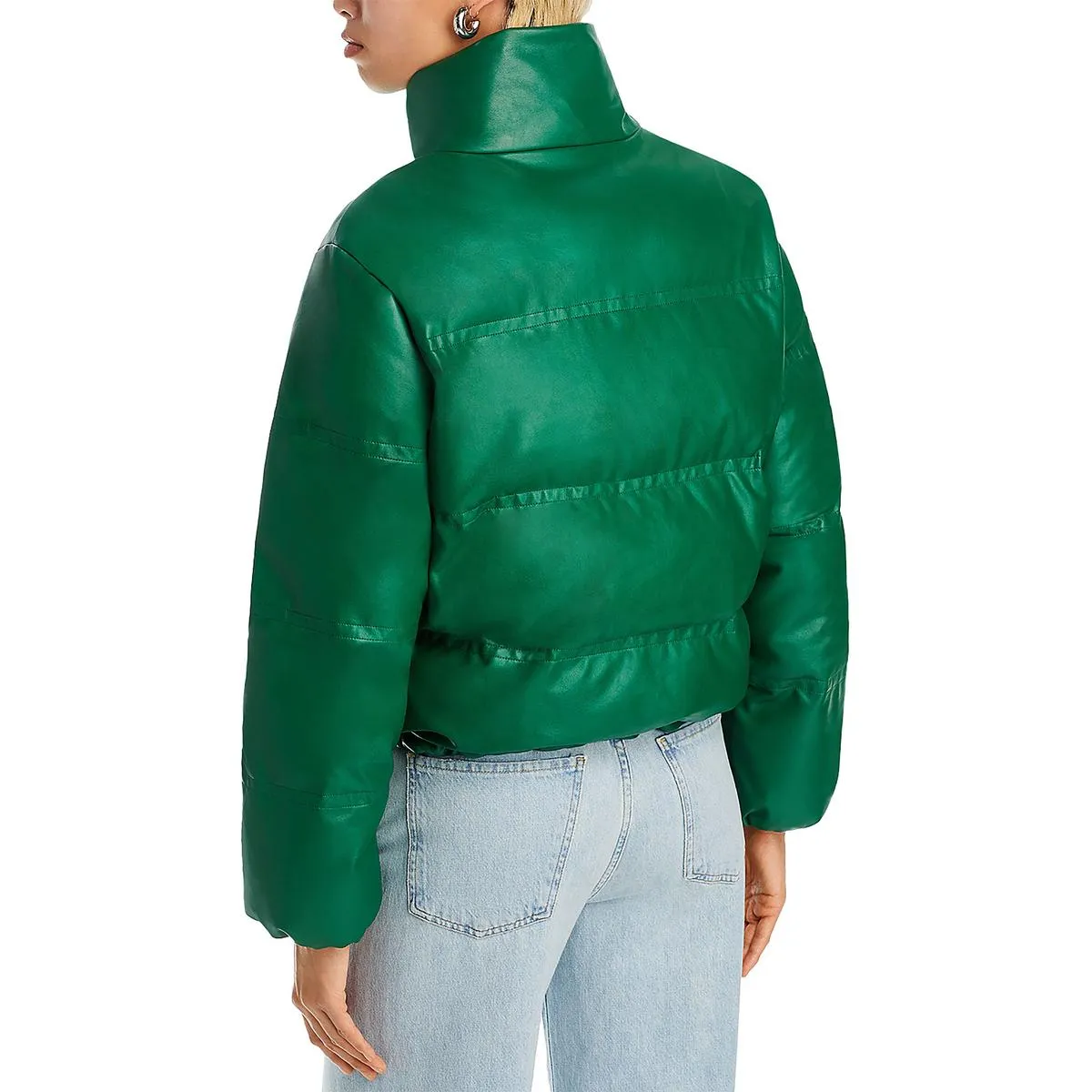 A.L.C. Womens Mila Faux Leather Warm Puffer Jacket