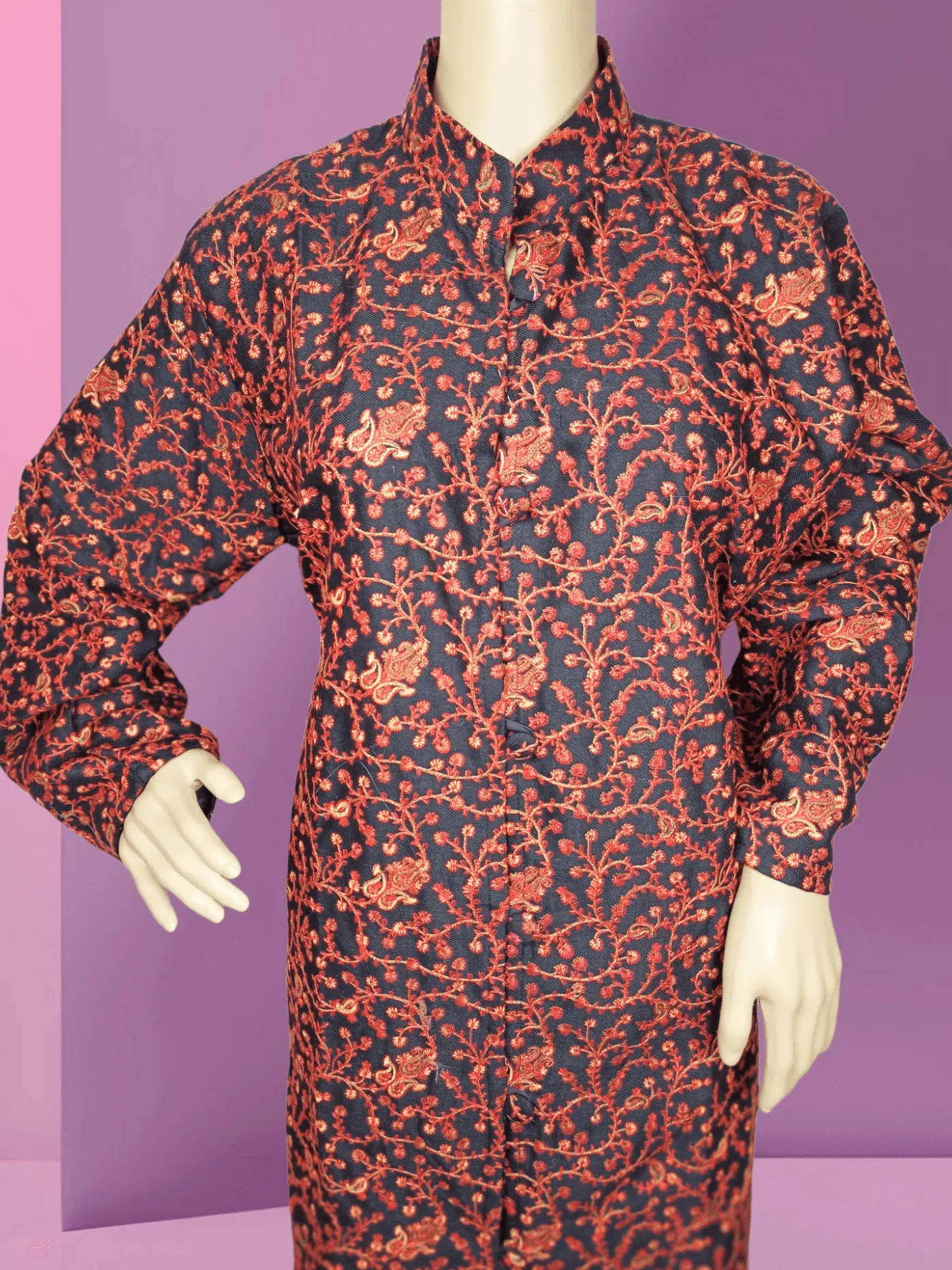 All Over Long Coat | Needle Work Embroidery | Ladies Coat