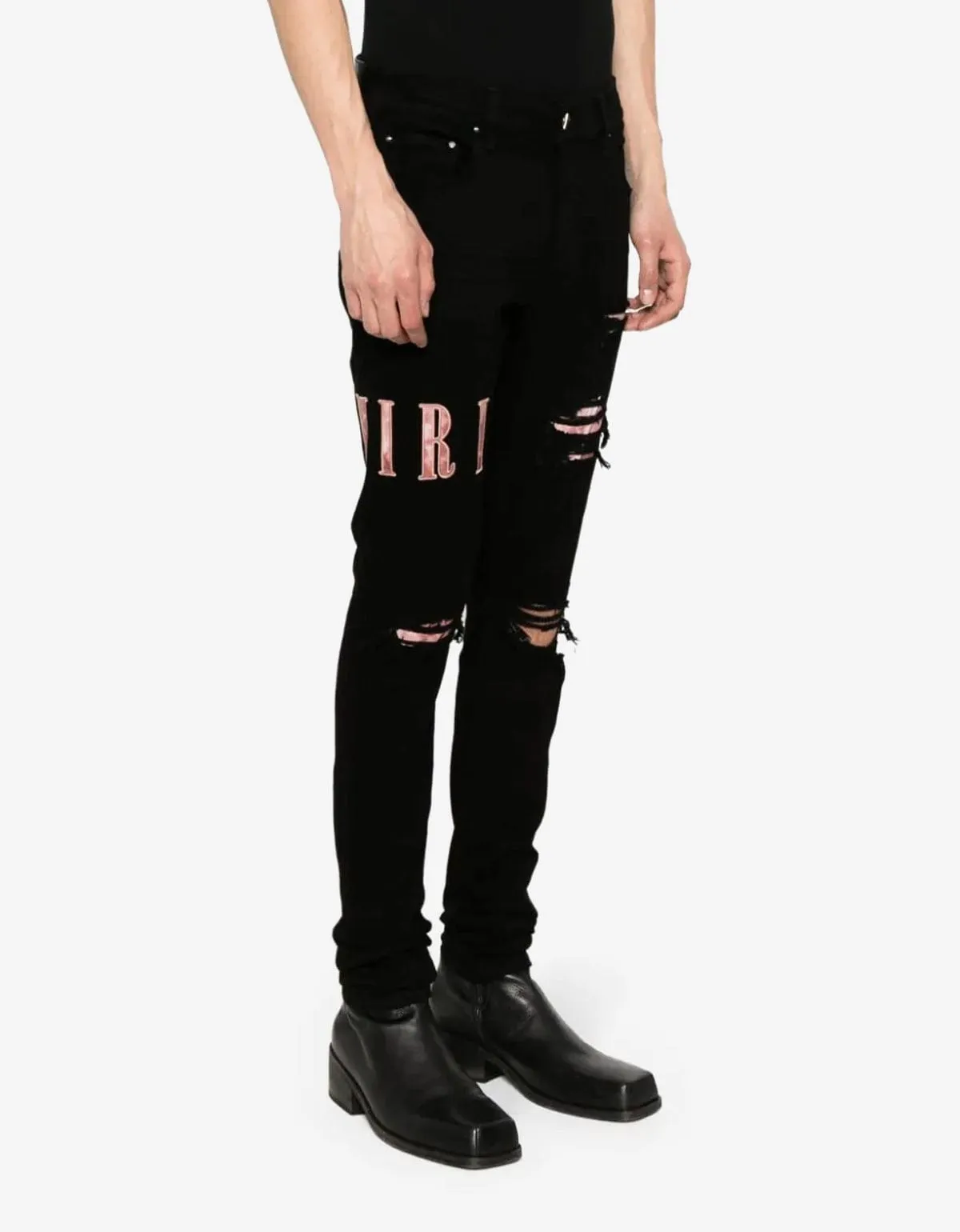 Amiri Jeans Black Tie Dye Core Logo