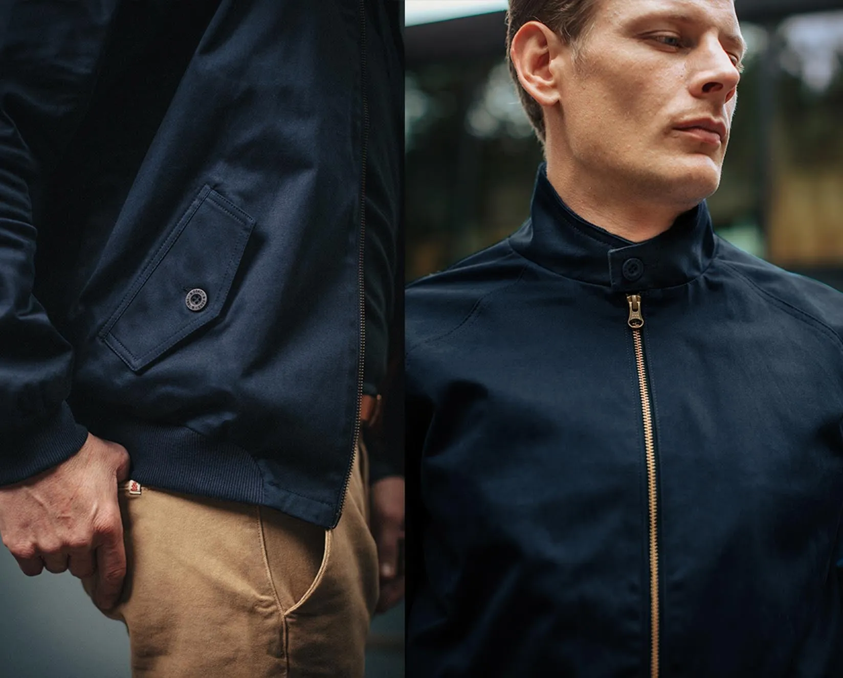 &SONS Rebel Harrington Jacket Navy