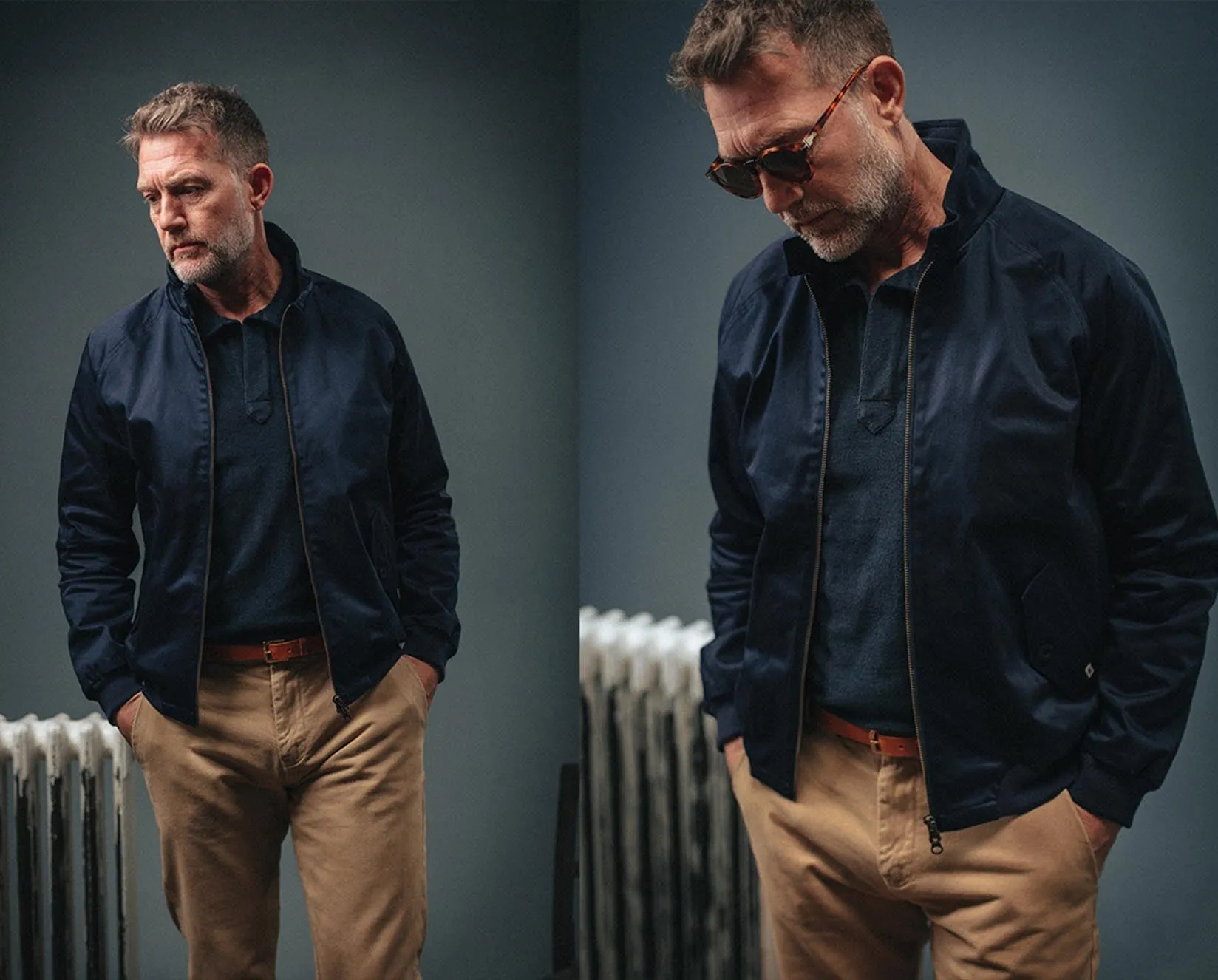&SONS Rebel Harrington Jacket Navy