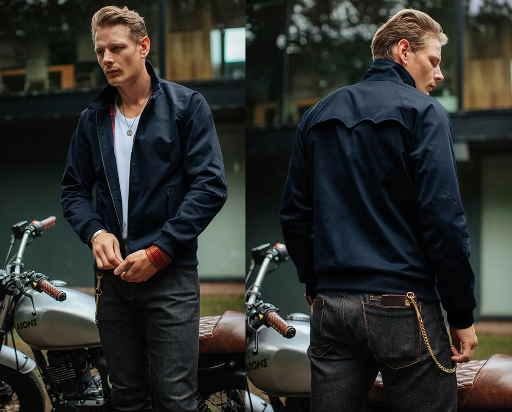 &SONS Rebel Harrington Jacket Navy