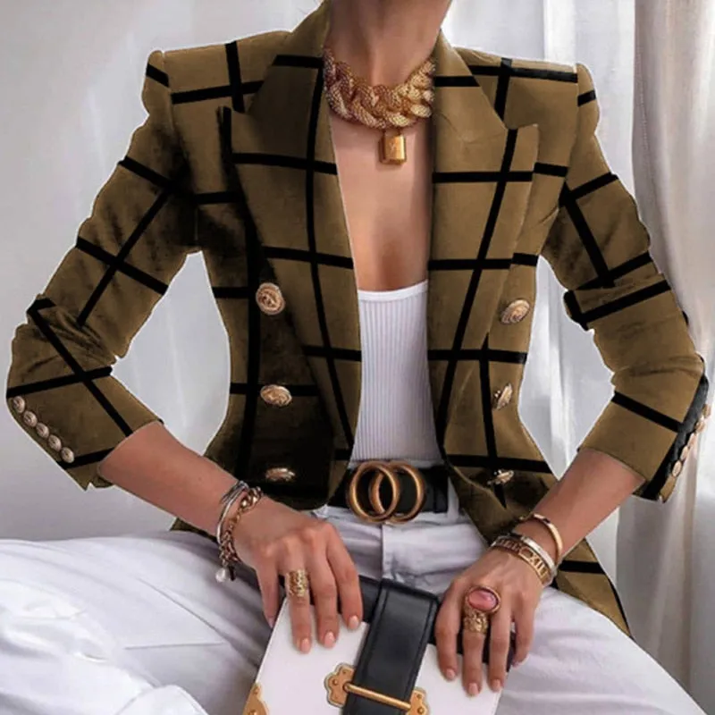 Amy Fashion - Elegant Office Lady Double Breasted Blazers