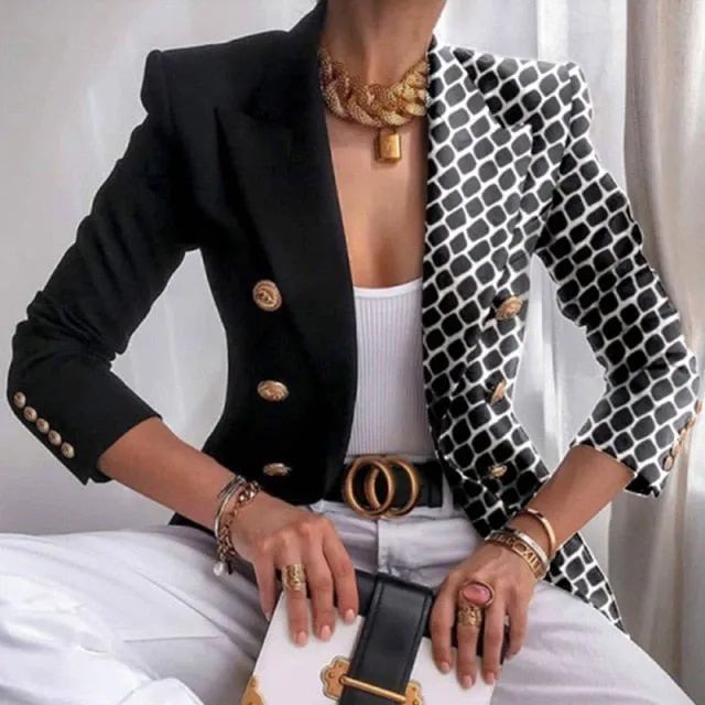 Amy Fashion - Elegant Office Lady Double Breasted Blazers