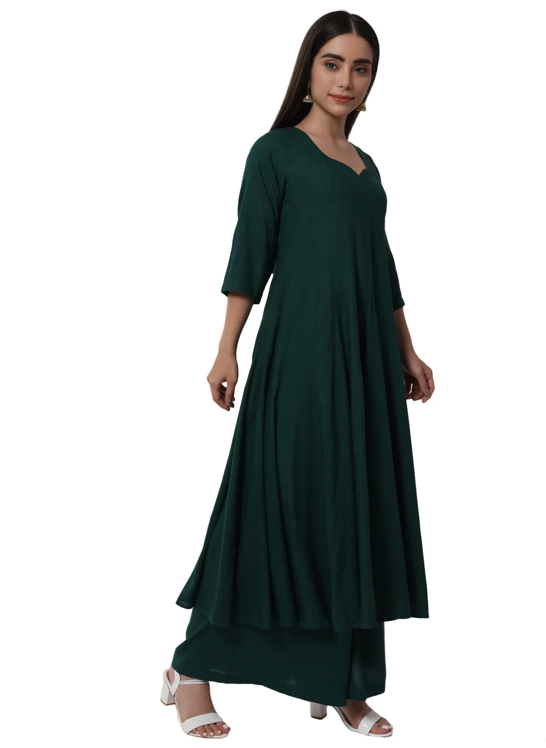 ARZ E DIL FORREST GREEN ANARKALI