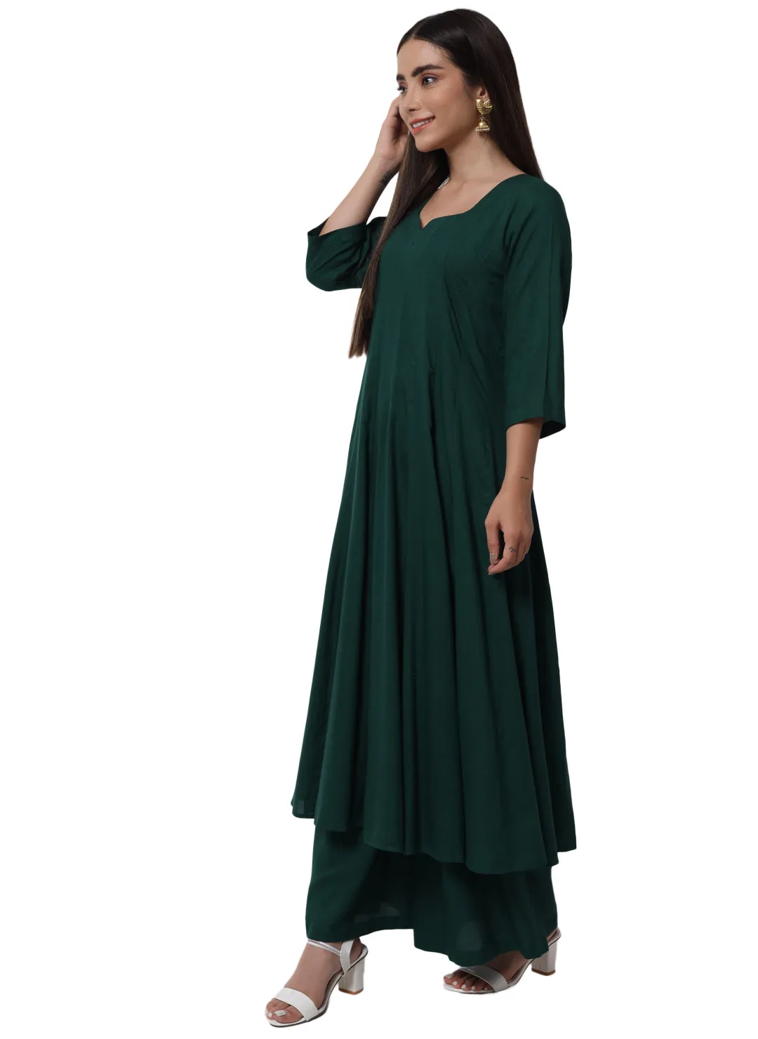 ARZ E DIL FORREST GREEN ANARKALI