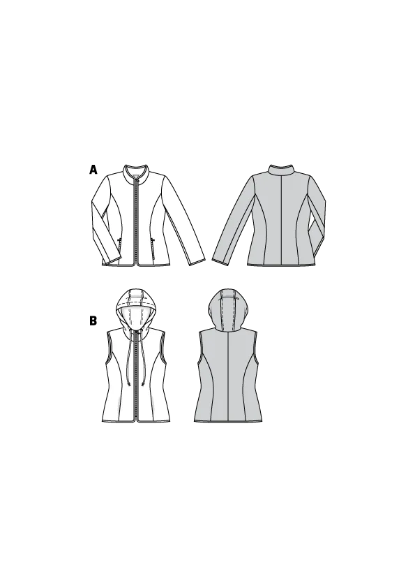 BD6337 Misses' quilted jacket sewing pattern