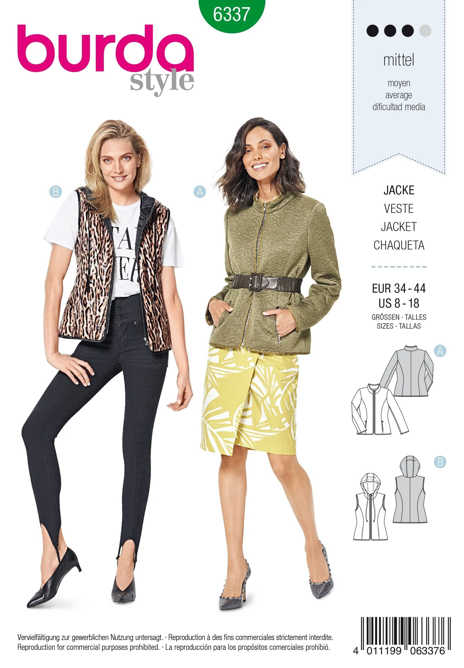 BD6337 Misses' quilted jacket sewing pattern