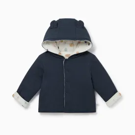 Bear Print Ribbed Reversible Jacket Bear Print Ribbed Reversible Jacket