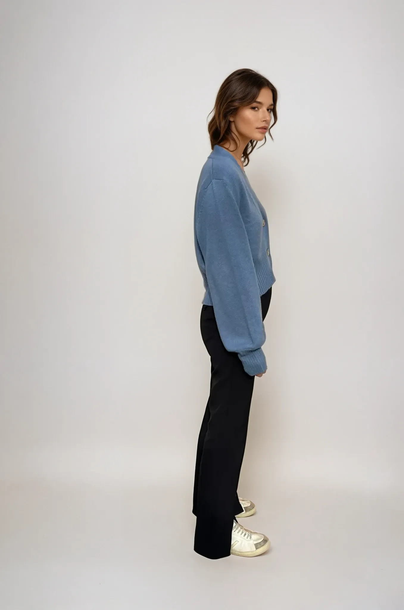 Bec Cashmere Knit Cardigan Infinity Blue