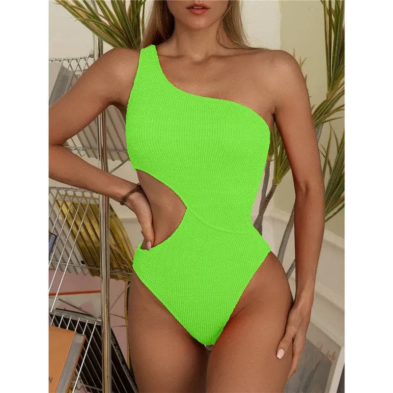 Belarus Slim Fit One Shoulder Swimsuit
