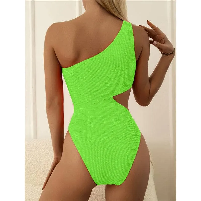 Belarus Slim Fit One Shoulder Swimsuit