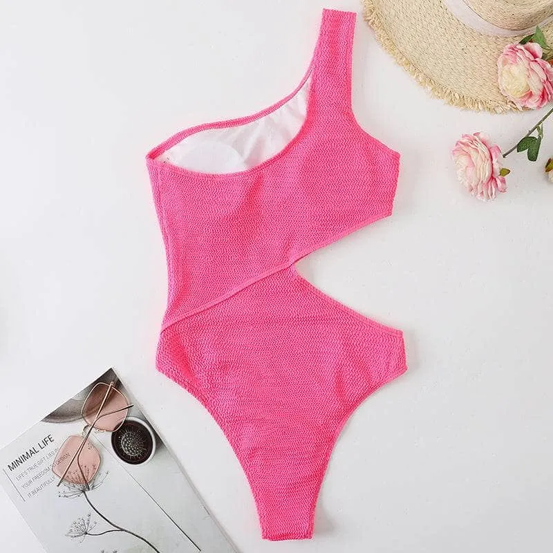 Belarus Slim Fit One Shoulder Swimsuit