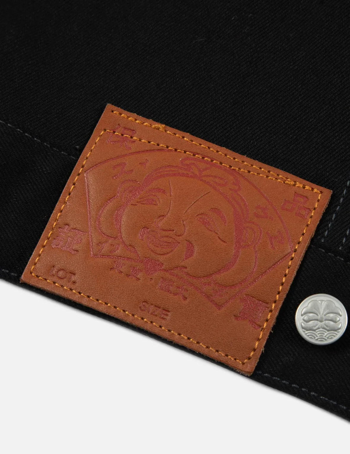 Brocade Pattern Logo and Kamon Embroidered Denim Jacket