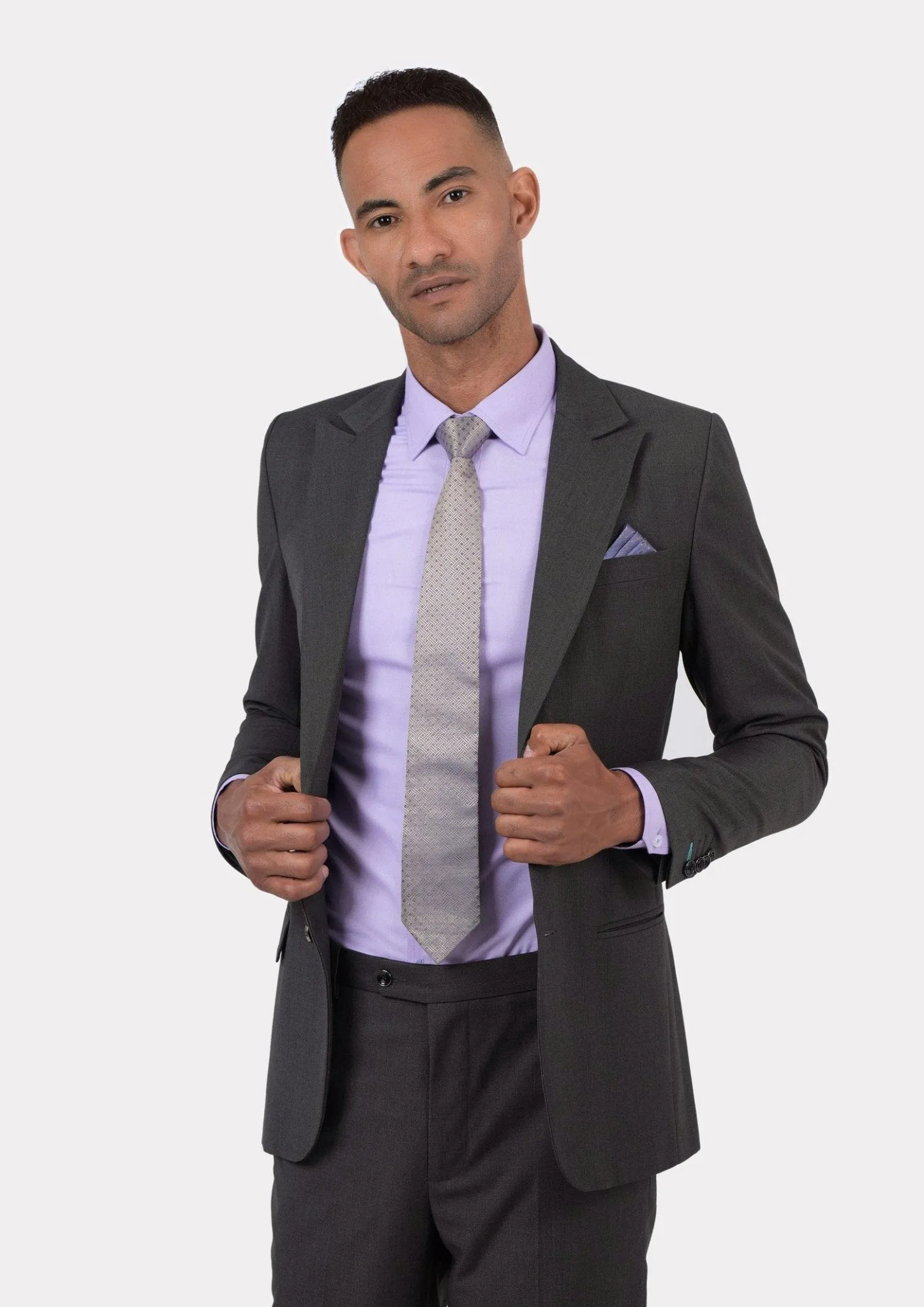 Bryant Charcoal Crosshatch Suit
