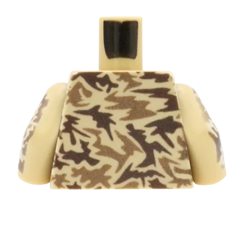 Camouflage Jacket over T Shirt - Custom Design Minifigure Torso