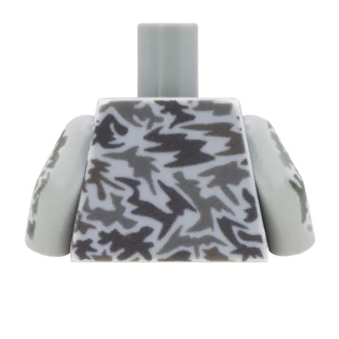 Camouflage Jacket over T Shirt - Custom Design Minifigure Torso