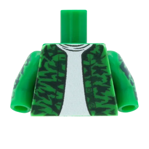 Camouflage Jacket over T Shirt - Custom Design Minifigure Torso