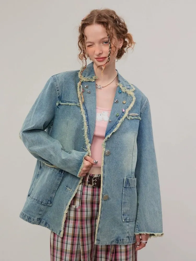 Casual denim suit jacket【s0000003110】