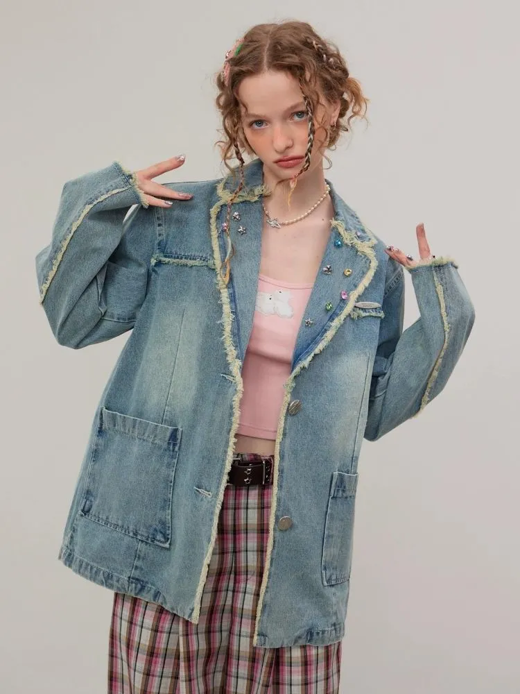 Casual denim suit jacket【s0000003110】