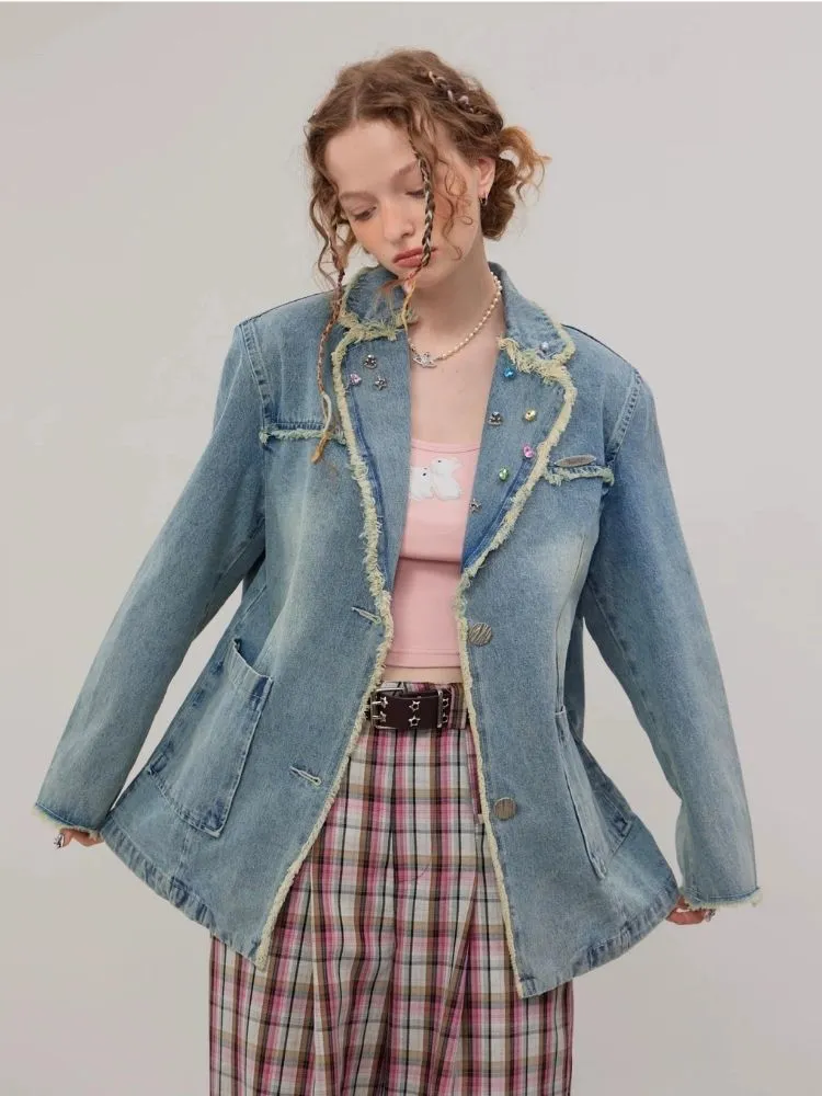 Casual denim suit jacket【s0000003110】