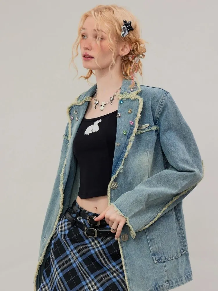 Casual denim suit jacket【s0000003110】