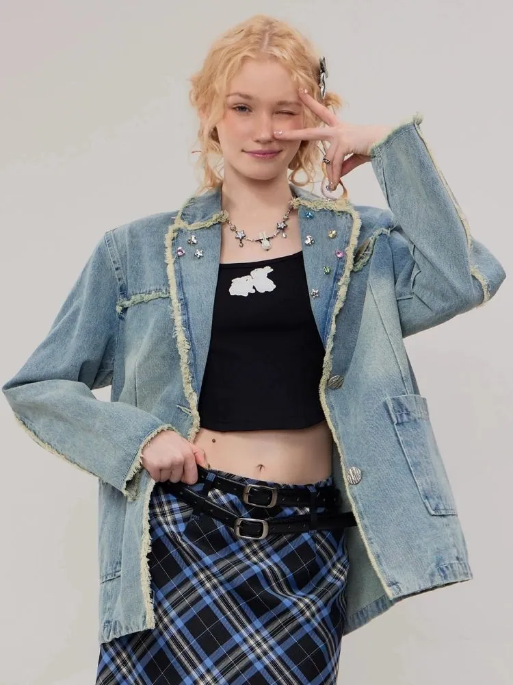 Casual denim suit jacket【s0000003110】