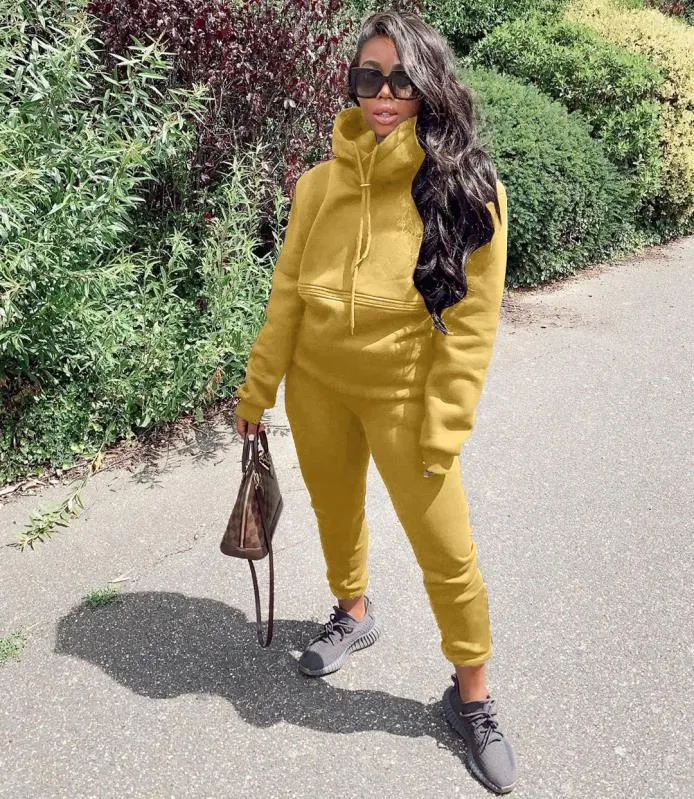 Casual solid color hooded sports suit（AY1383）