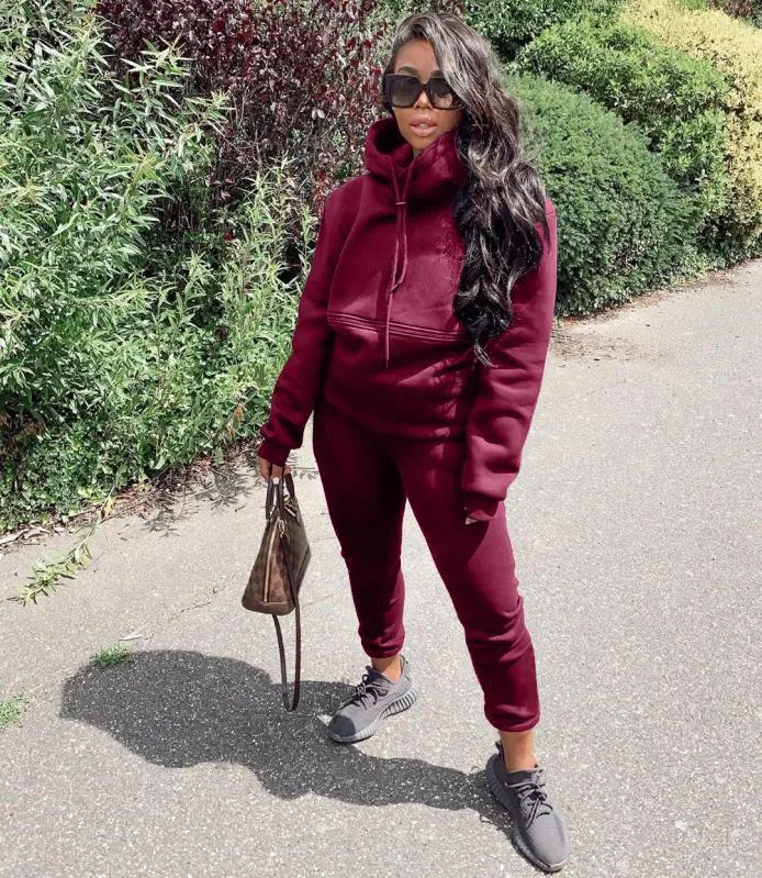 Casual solid color hooded sports suit（AY1383）