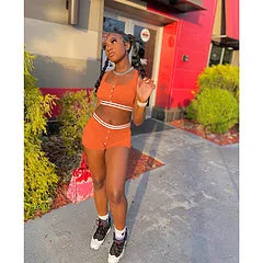 Casual sports solid color shorts vest suit AY3404