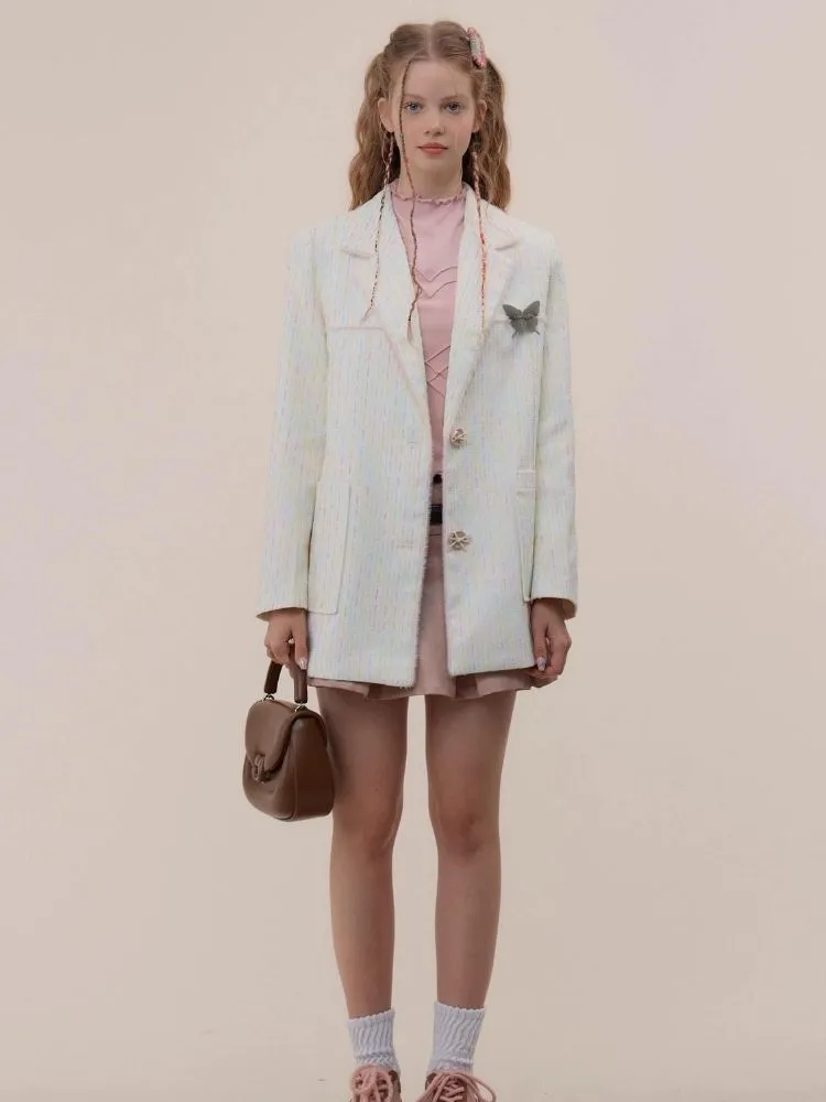 Casual white suit jacket【s0000003779】