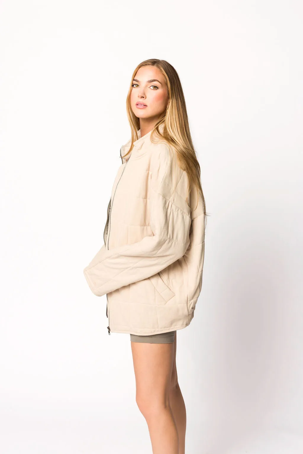 Cecilia Quilted Jacket in Bone