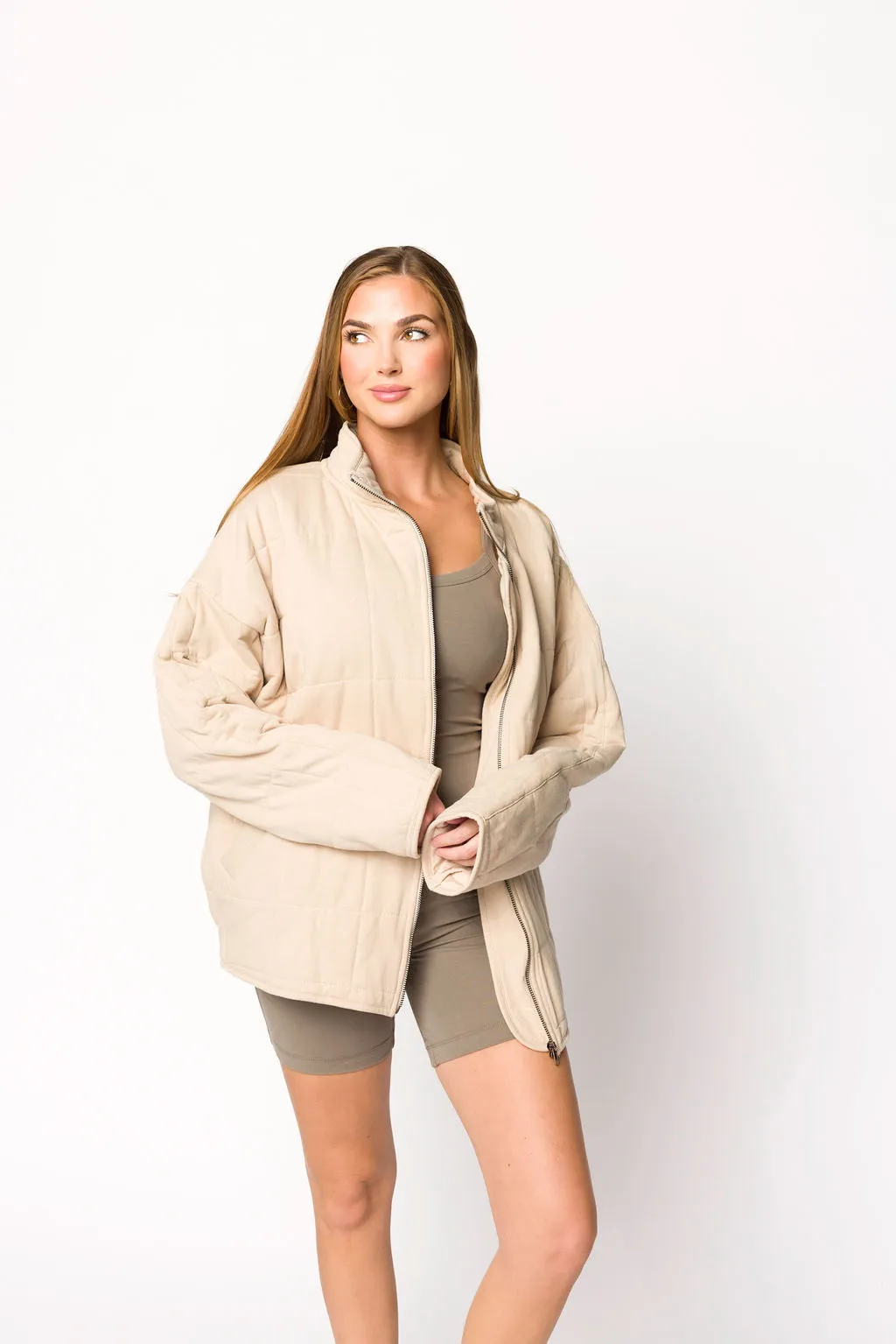 Cecilia Quilted Jacket in Bone