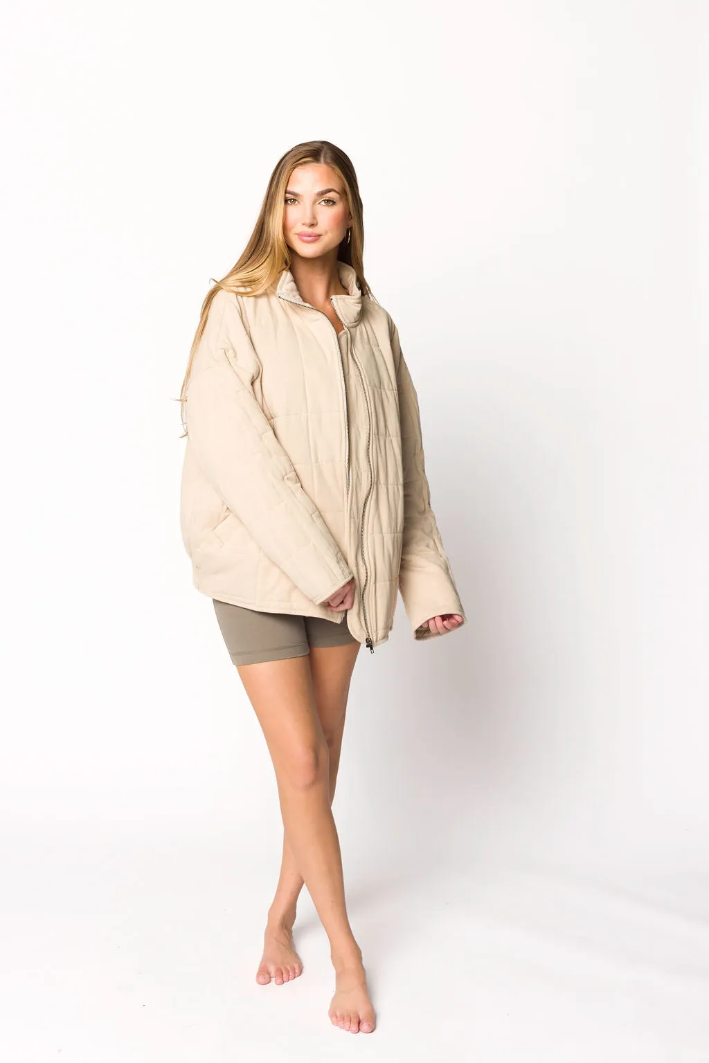 Cecilia Quilted Jacket in Bone