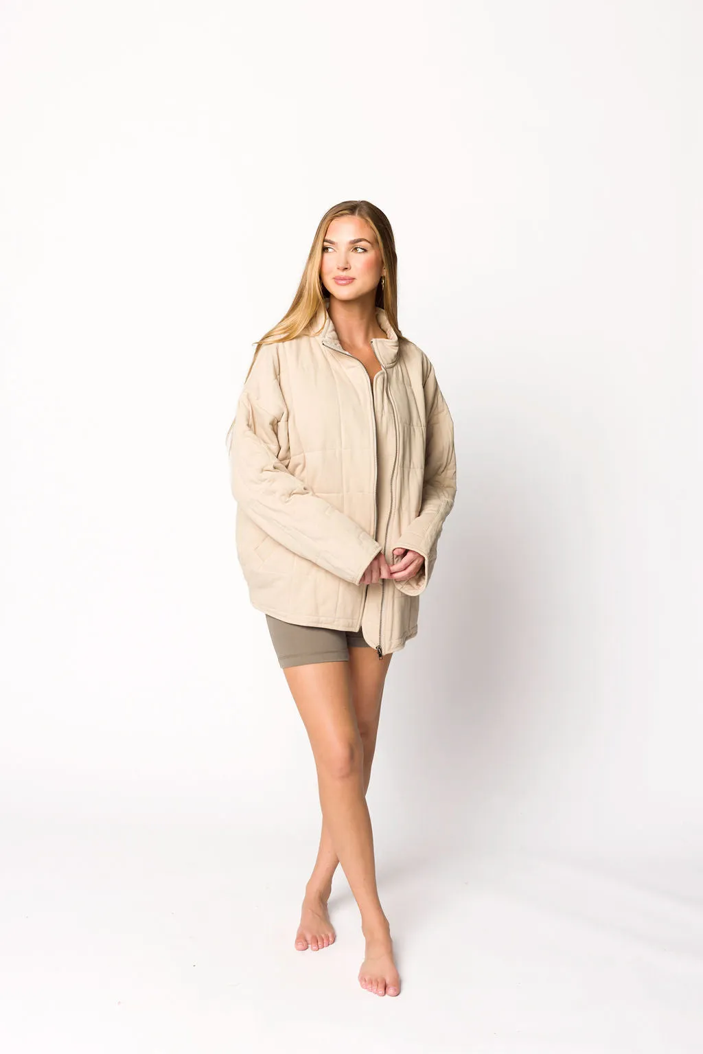 Cecilia Quilted Jacket in Bone