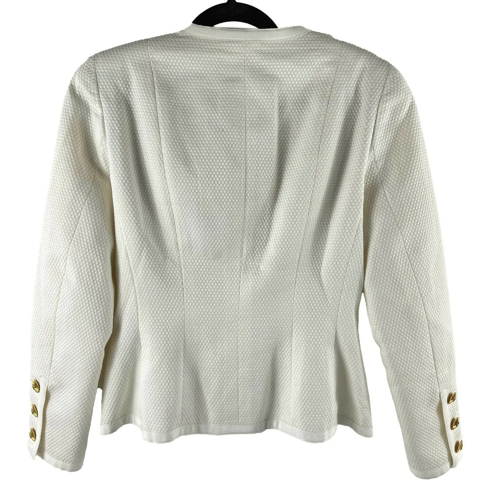 CHANEL- Vintage White CC Suit Jacket and Skirt Set - Size 38 - US 6 - 80s 90s
