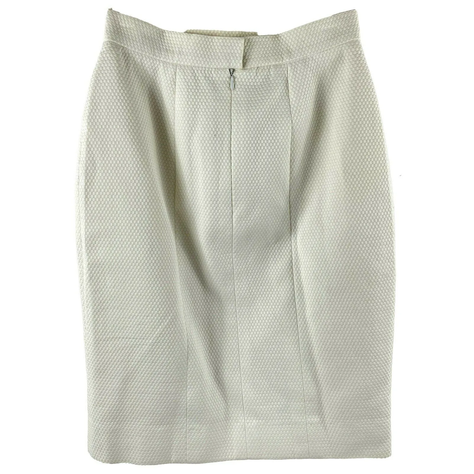 CHANEL- Vintage White CC Suit Jacket and Skirt Set - Size 38 - US 6 - 80s 90s