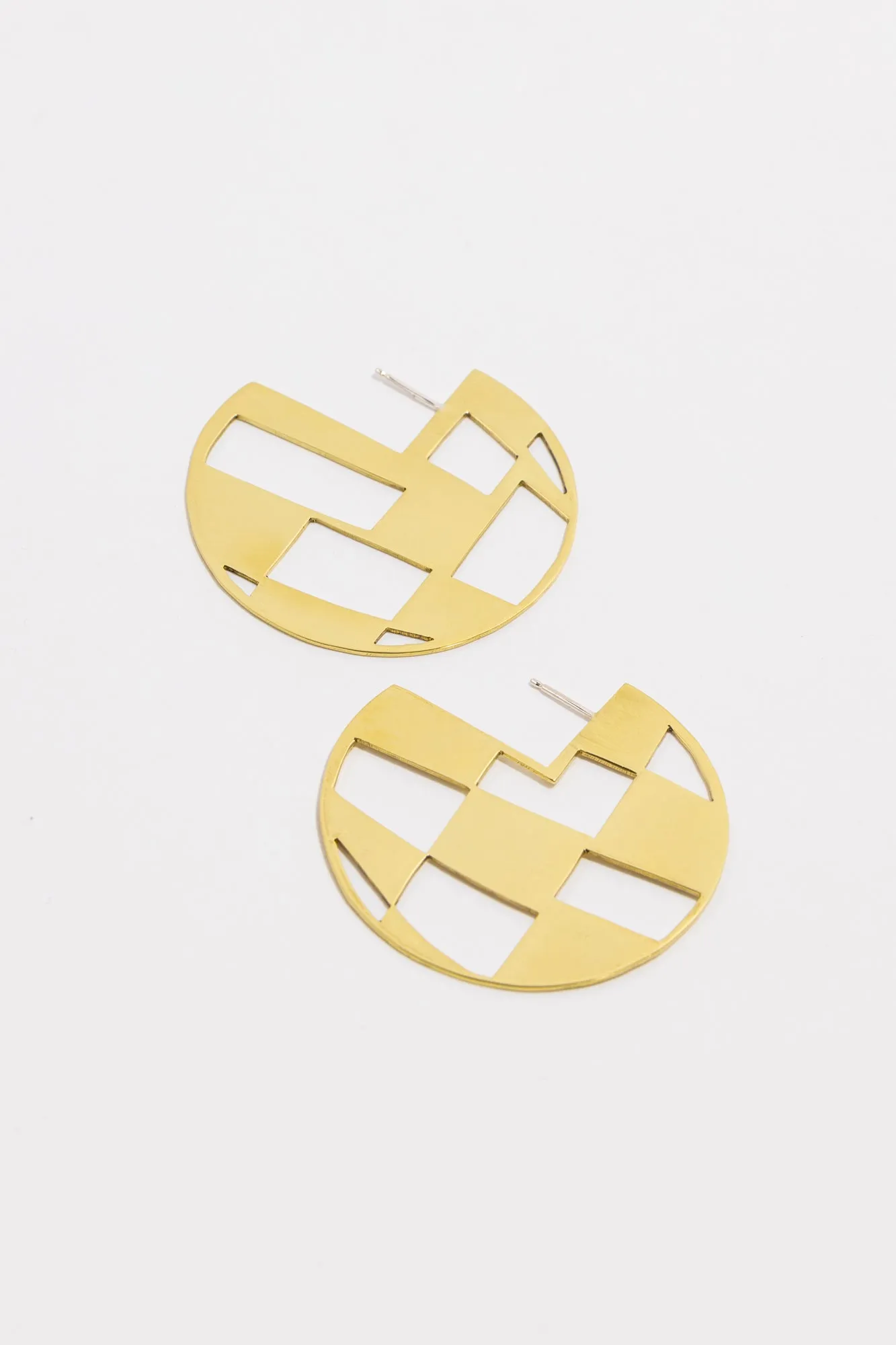 Checkered Hoop Earrings