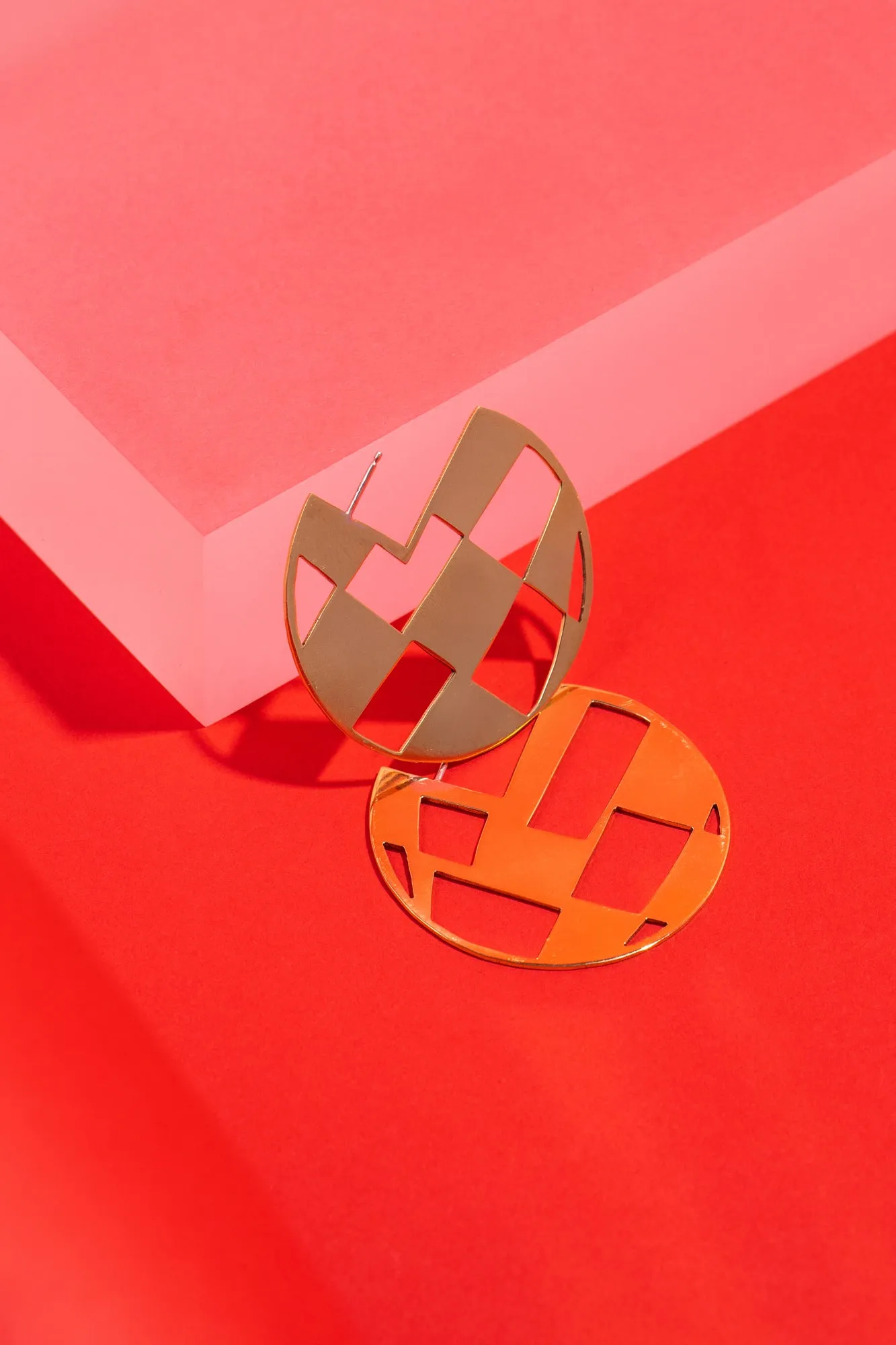 Checkered Hoop Earrings