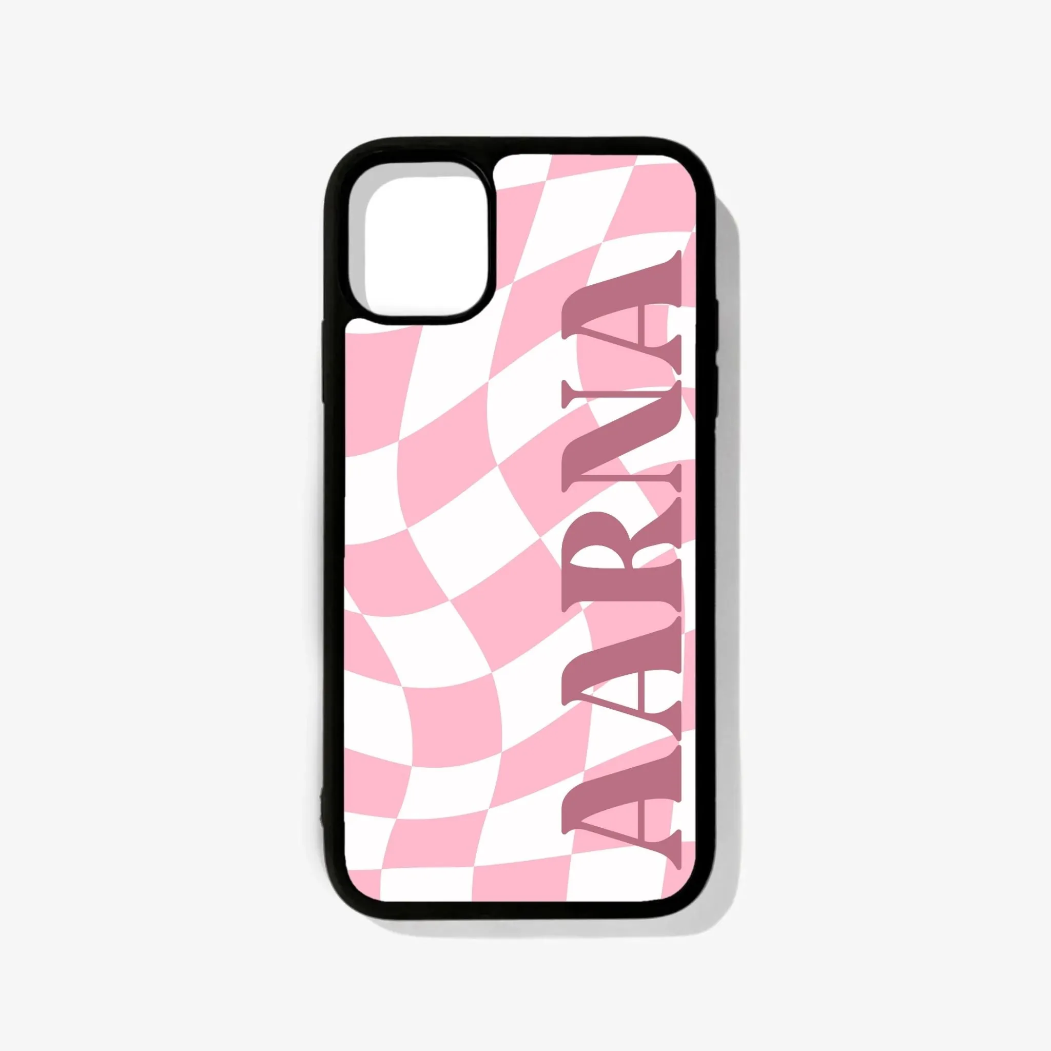 Checkered Name Glass Case