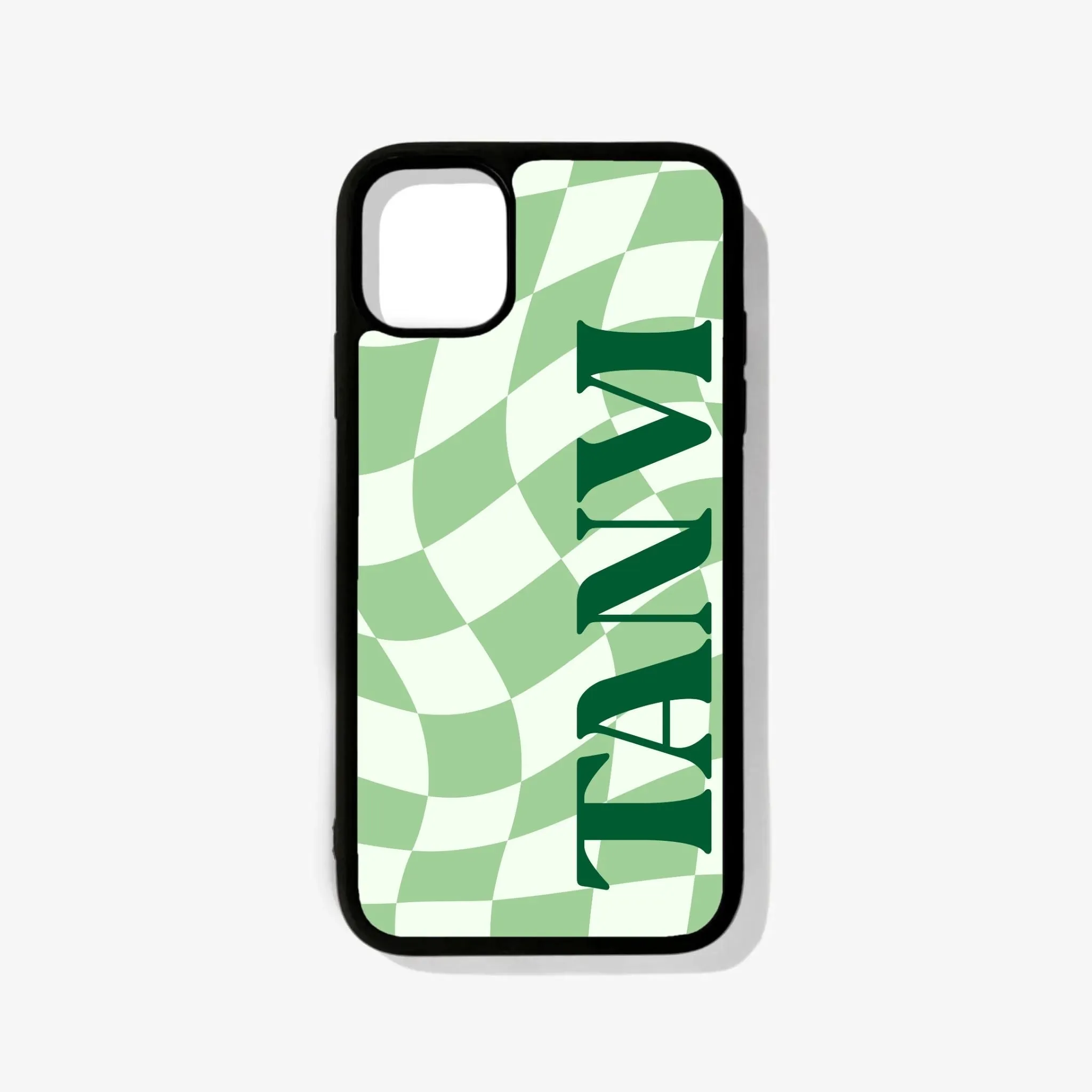 Checkered Name Glass Case