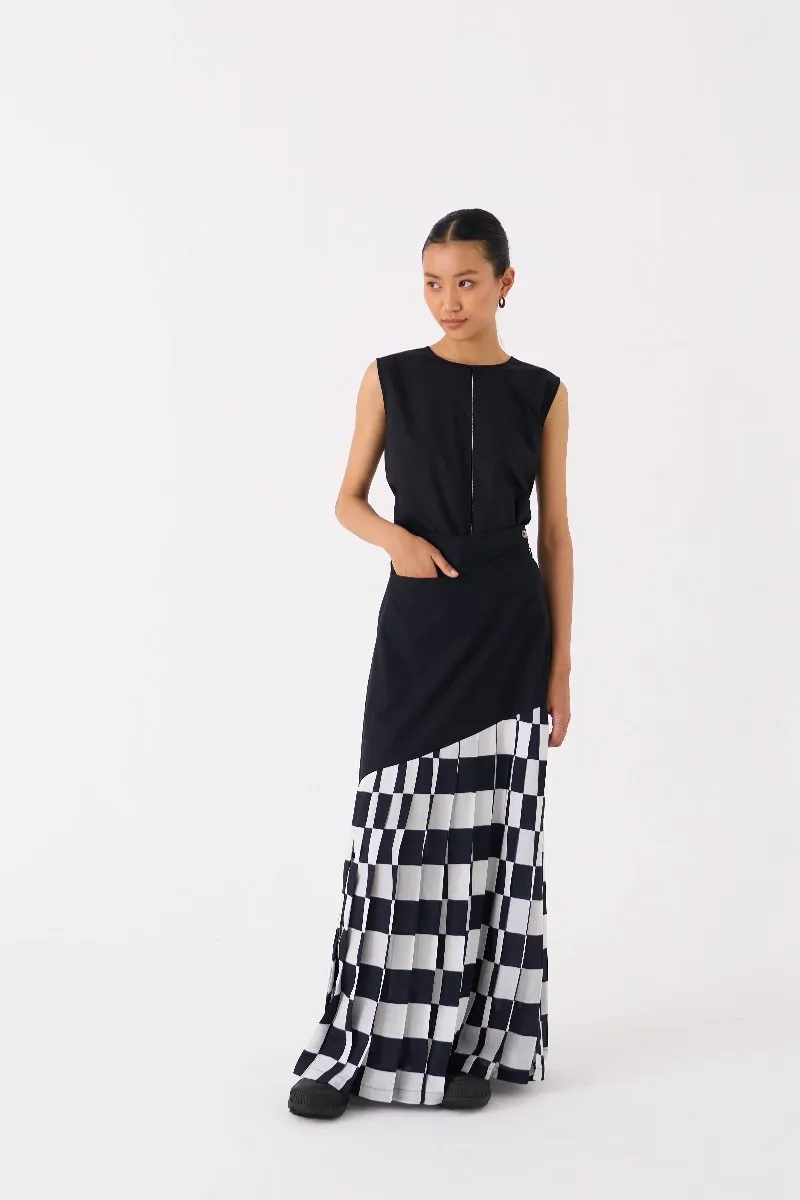 Checkered Skirt Black Check
