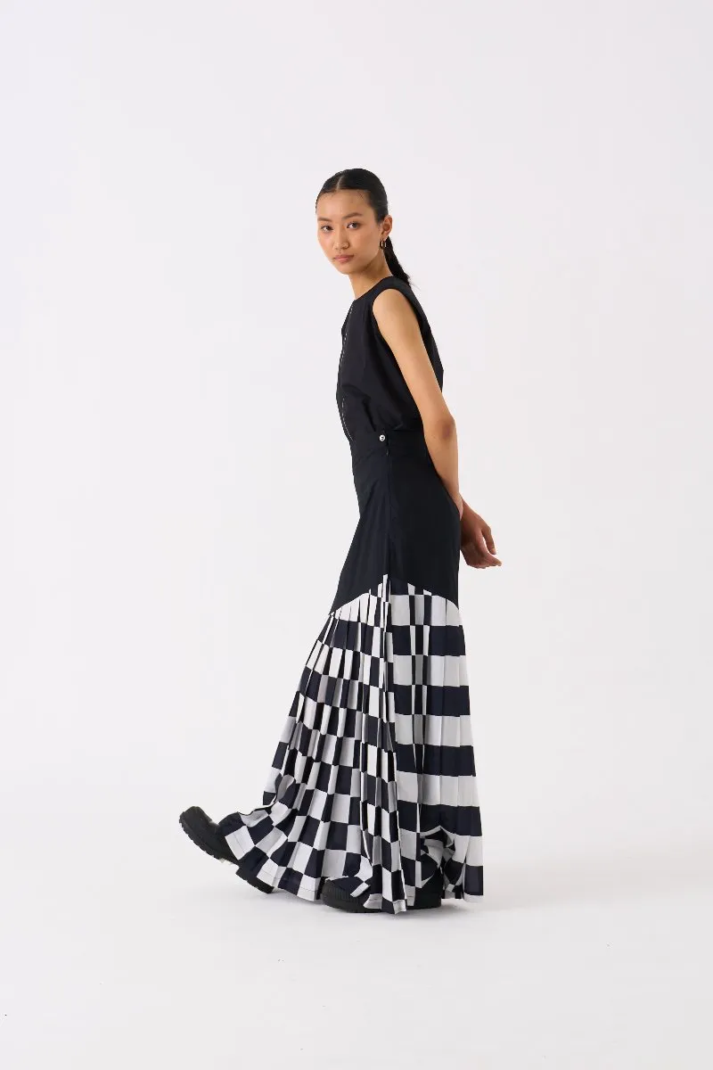 Checkered Skirt Black Check