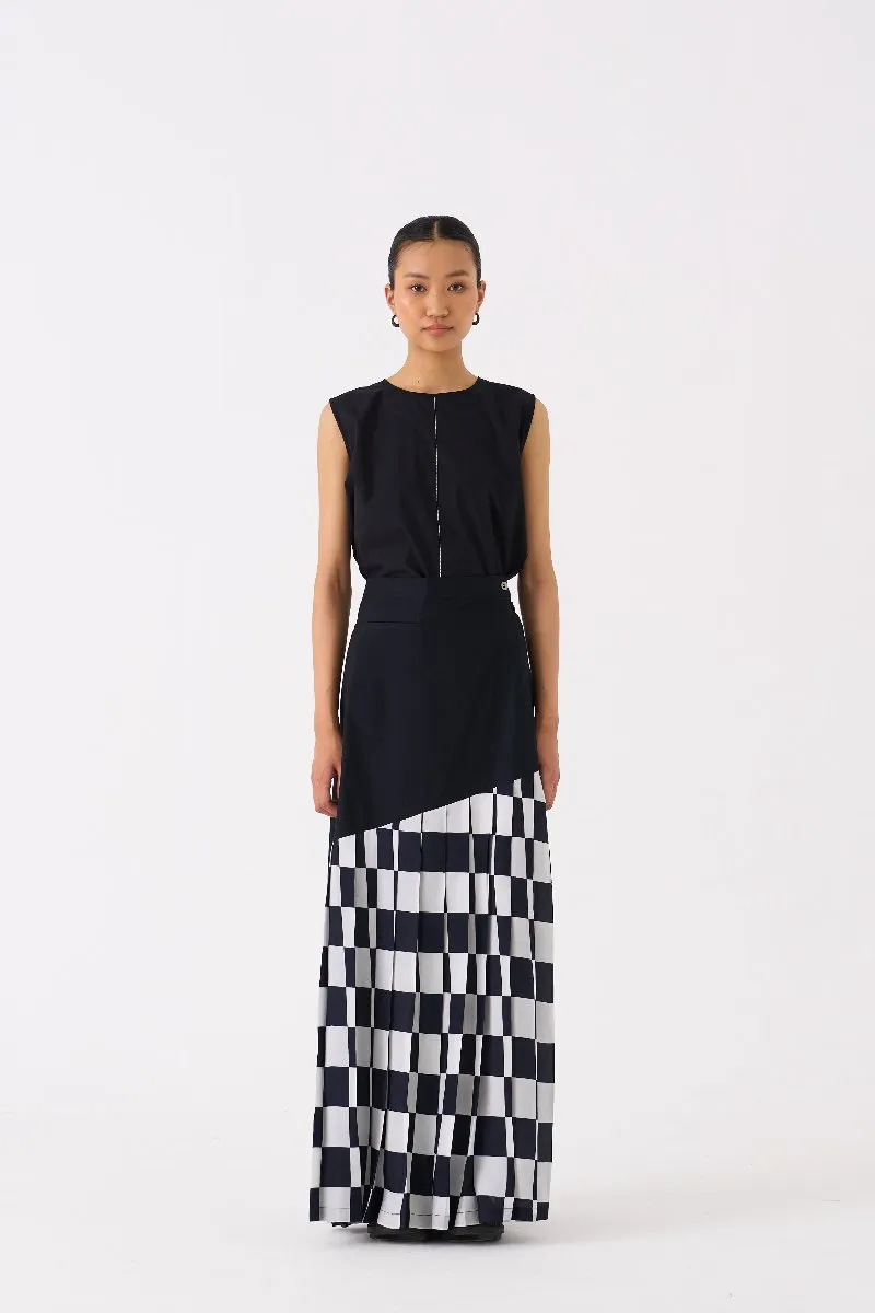 Checkered Skirt Black Check