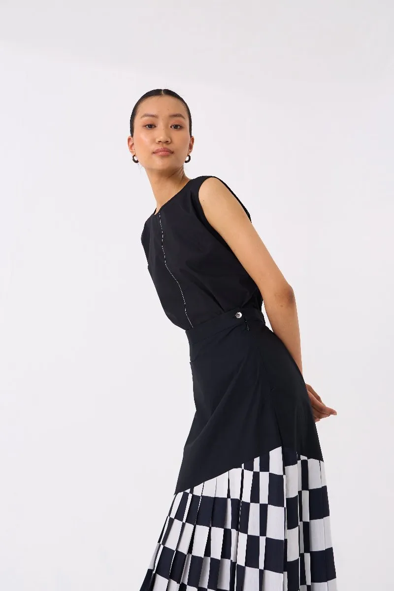 Checkered Skirt Black Check