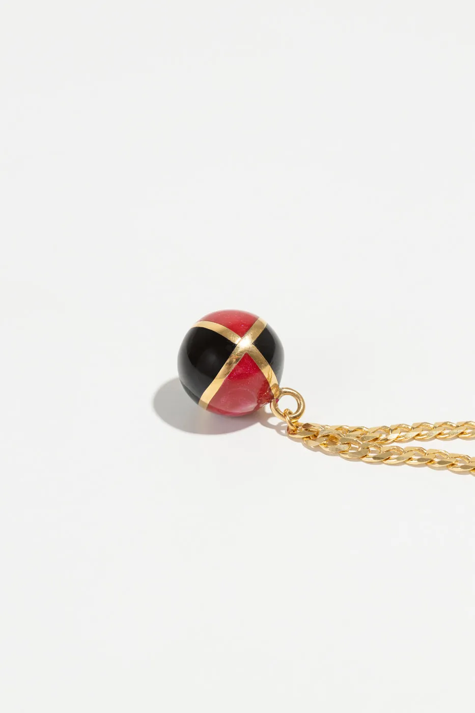 Checkered Sphere Bracelet - Red   Black